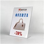 Portacarteles de metacrilato de sobremesa