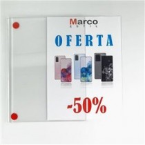 Portacarteles de metacrilato adhesivo Sandwich A5 