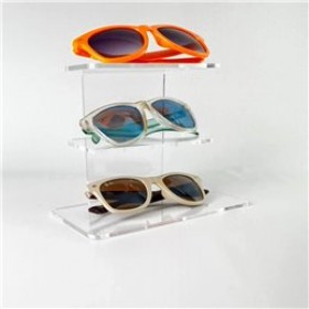 Expositor de metacrilato para 3 gafas alto 13.5 cm