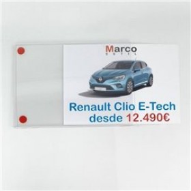 Portacarteles de metacrilato adhesivo Sandwich A5 Horizontal