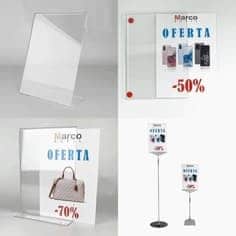 Portacarteles de metacrilato