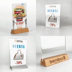 Portamenus de metacrilato