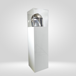 Tapa de metacrilato con pedestal de 20x20x100 cm