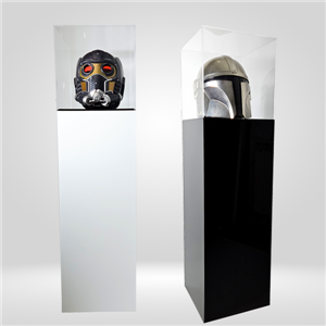 Caja expositora de metacrilato con pedestal de 30x30x120 cm