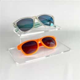 Expositor de metacrilato para 2 gafas alto 7.5 cm