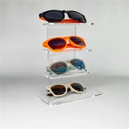 Expositor de metacrilato para 4 gafas alto 20.5 cm