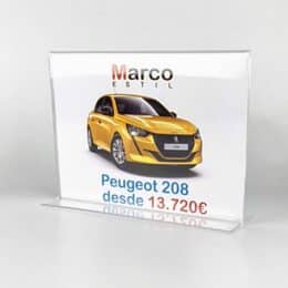 Portacarteles de metacrilato horizontal a dos caras  A6 Horizontal