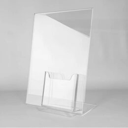 Portacarteles de metacrilato A3 con portafolletos 1/3 A4