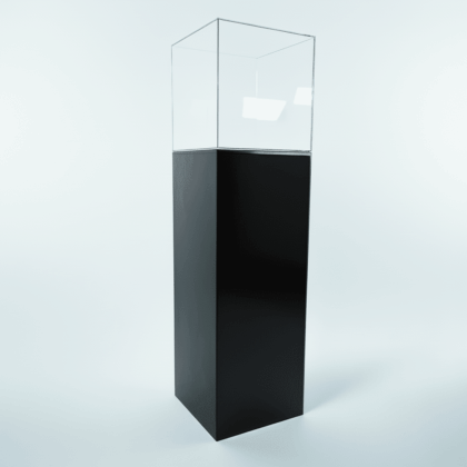 caja expositora de metacrilato con pedestal