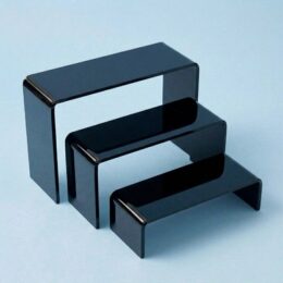 pack de 3 elevadores de metacrilato negro