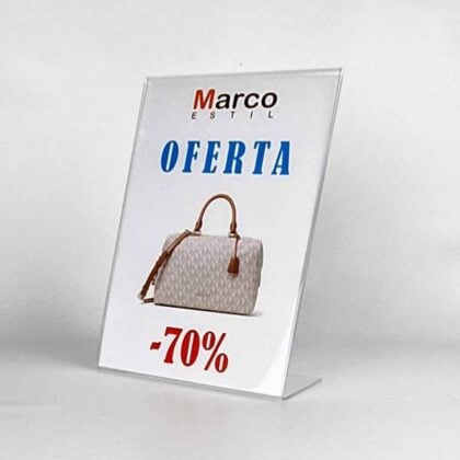 Portacarteles de metacrilato