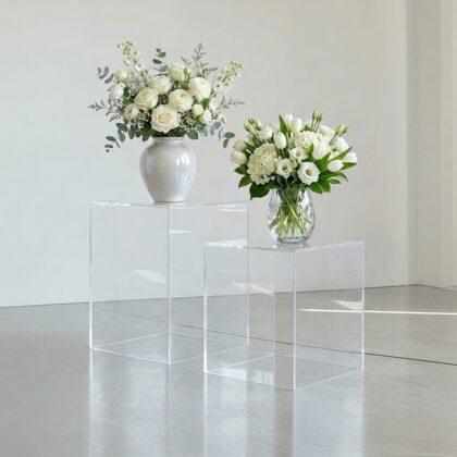 Pedestal de metacrilato transparente 40x40x90 cm