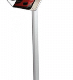 Portafolletos de pie base de aluminio y cajetin de metacrilato A4 Vertical